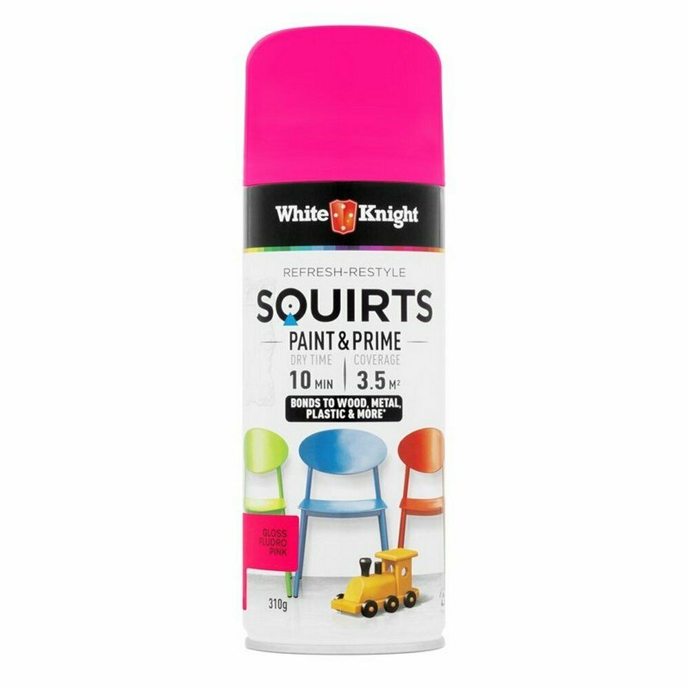 White Knight Squirts Spray Paint 310g - Fluoro Pink