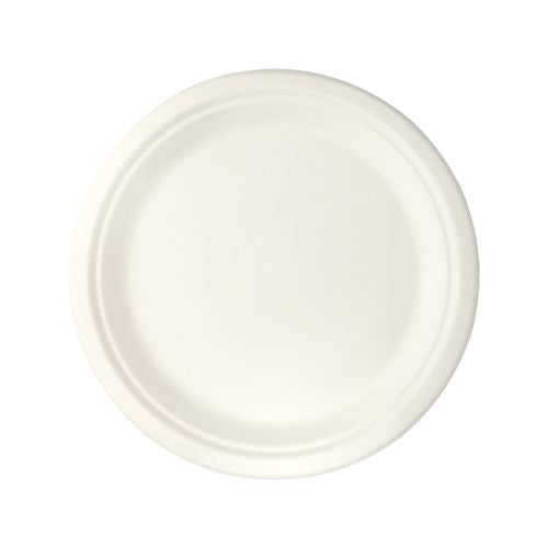 Sugarcane Round Plate White 9inch 225mm Box 500