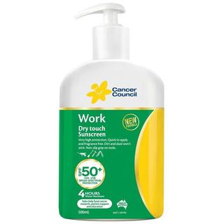 Cancer Council 50+ Work Pump Sunscreen 500ml