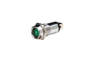 Pilot Lamp Chrome Green LED 12V