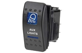 Rocker Switch Off/On 12v Aux Lights Blue