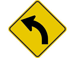 Curve (Left Symbolic) Sign 600 x 600