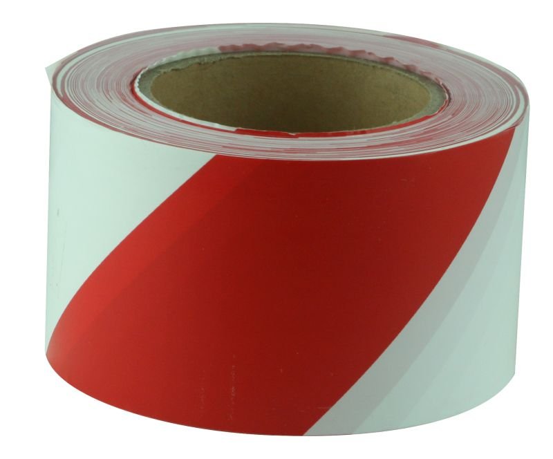 Barricade Tape Red & White 75mm x 100m