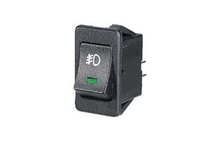 Rocker Switch Off/On Green LED Front Fog Symbol 20A 12V