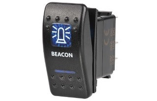 Rocker Switch Sealed Blue Illuminated Beacon Symbol 20A 12V