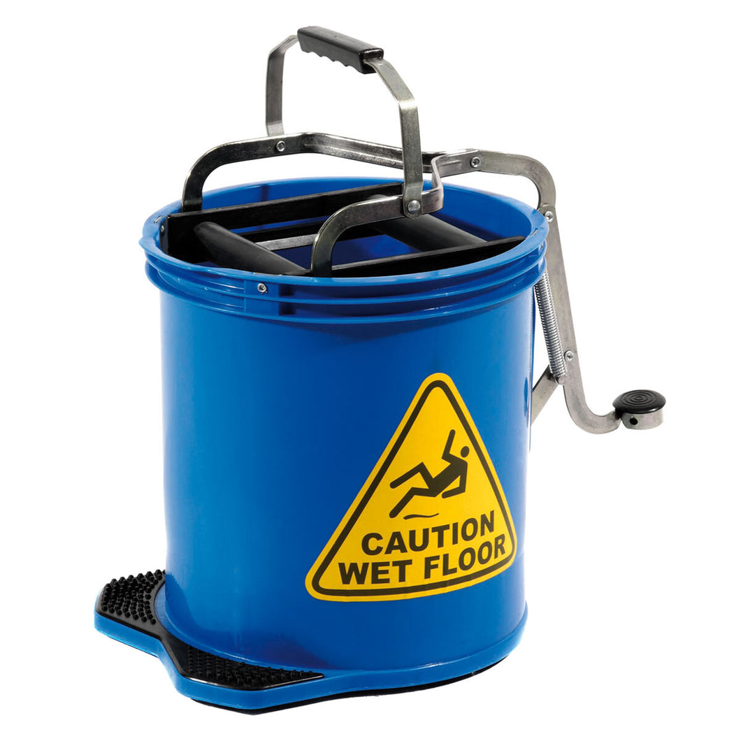 Blue Mop Bucket with Rollers