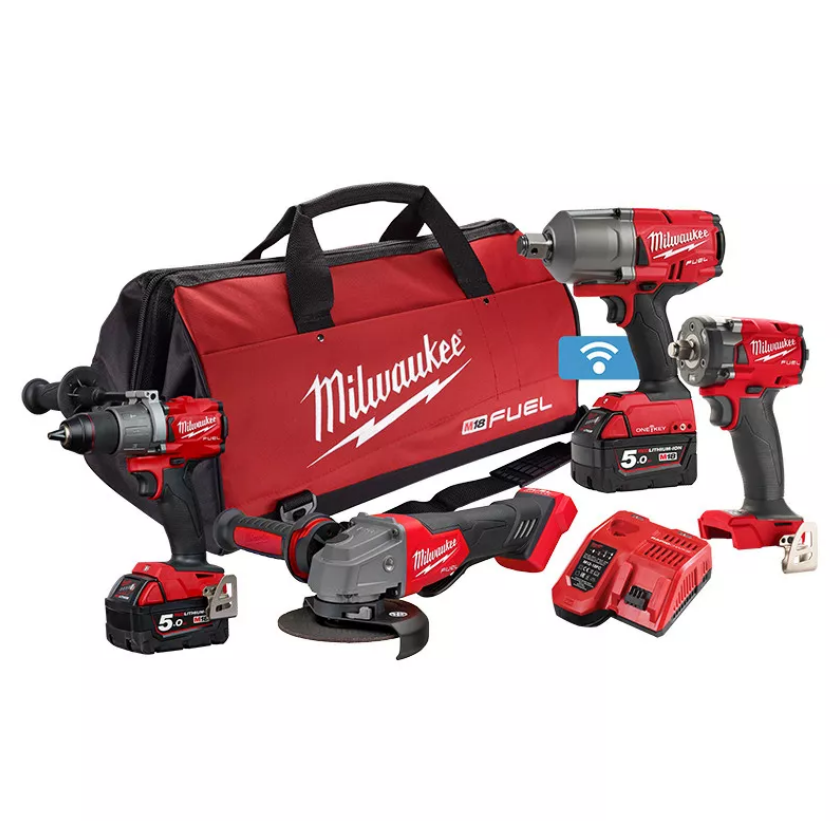 Milwaukee 18V 5.0Ah Li-Ion Cordless Brushless Combo Tool Kit 4Q2 - 4 Piece