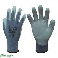 Messina Grey Nylon Gloves  Grey Polyurethane Palm Coating Size 9