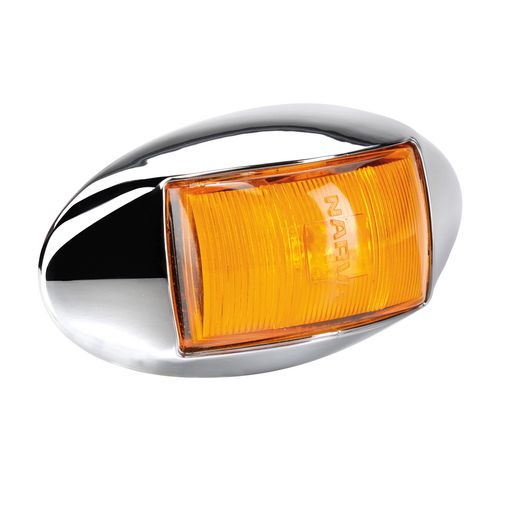 LED Side Marker Amber Chrome Base 10-33V