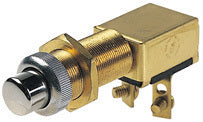 Starter Horn Switch Off/On Spring Return Chrome 12/24V