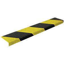 Safemate Bullnose Capping 100cm Fibreglass Black & Yellow Hazard stripe