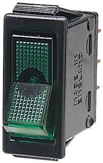 Rocker Switch  Off/On Green Illuminated 16A 12V