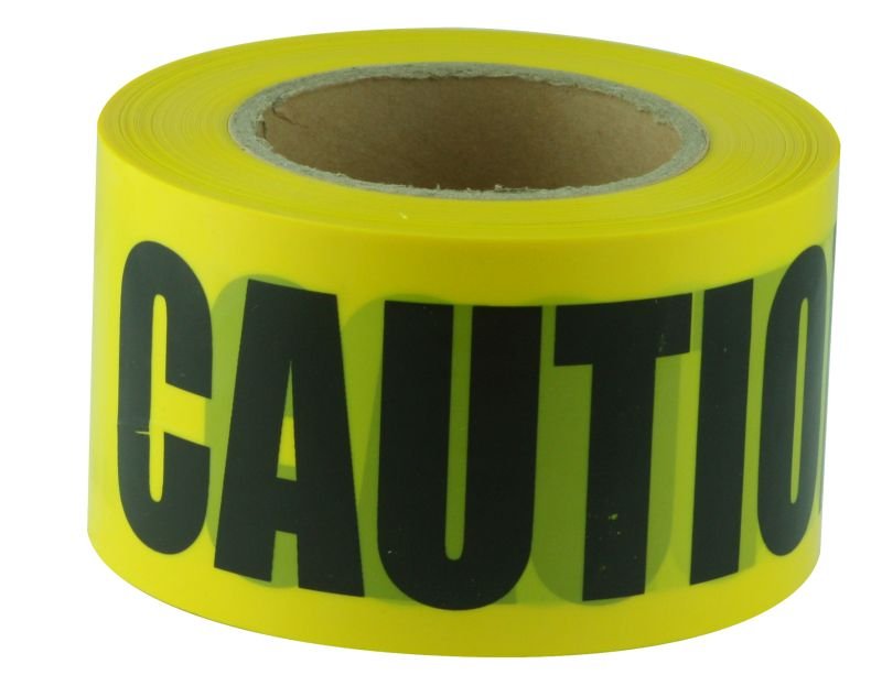 Caution Tape Yellow 75mm x 100m