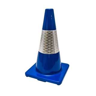 Traffic Cone 450mm With Reflective Strip Blue