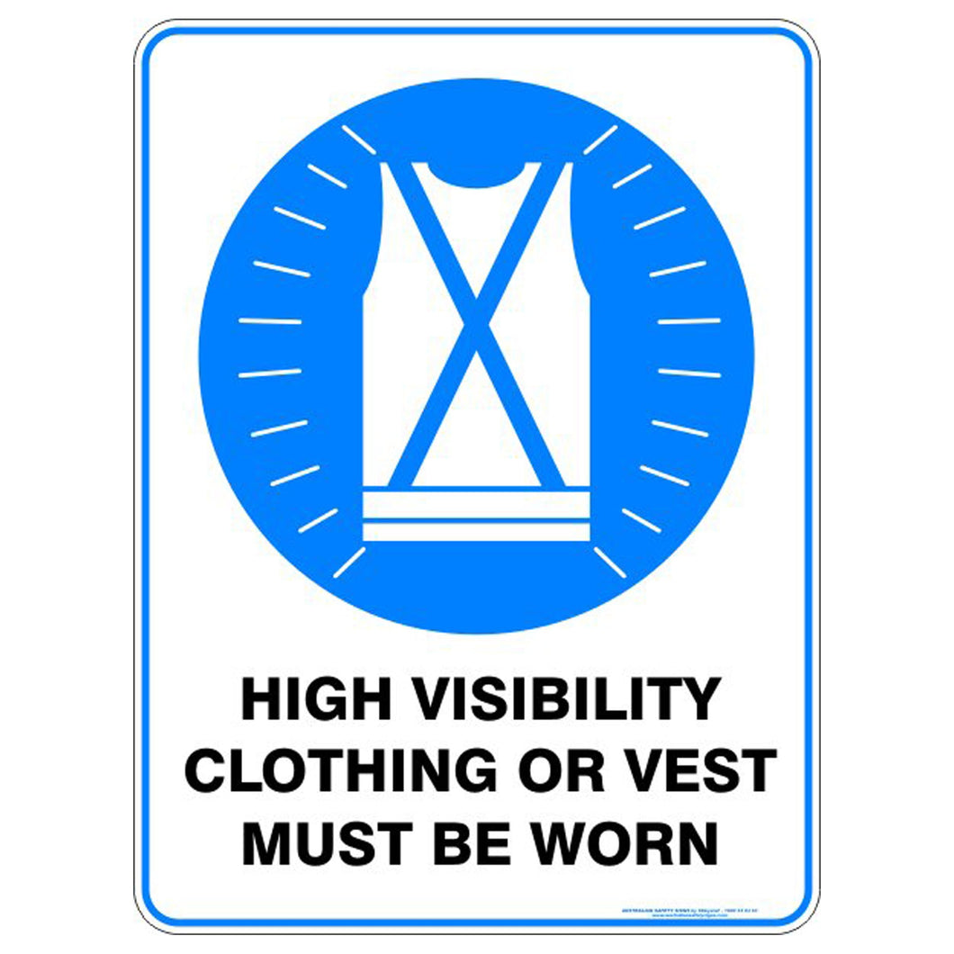 High Visibility Clothing Must be worn Sign - Aluminium 300x225