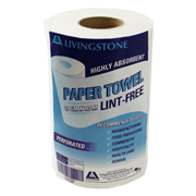 Livingstone Paper Towel, Biodegradable, 19cm x 80m Perforated, Lint Free, White, HACCP Certified, 16 Rolls per Carton