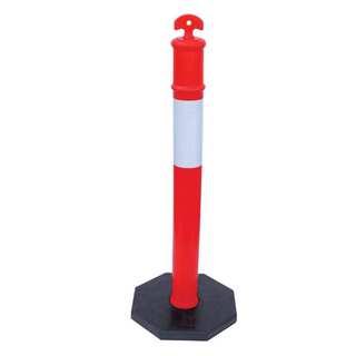 Bollard 1000mm With Reflective Strip Orange