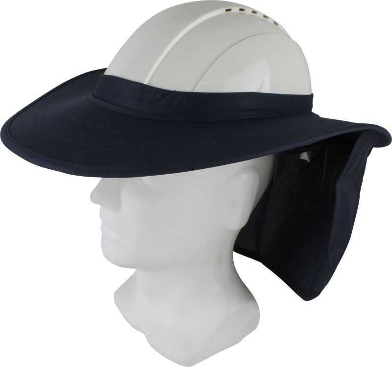 Hard Hat Brim With Flap Navy