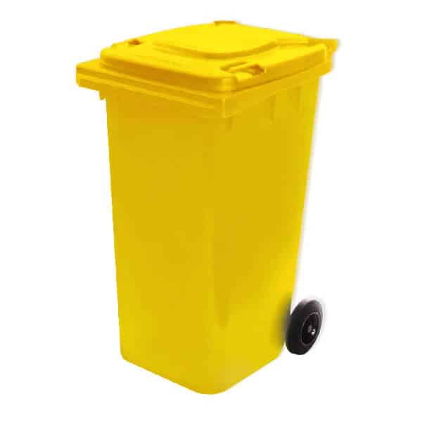 Plastic Garbage Bin - 120L Yellow