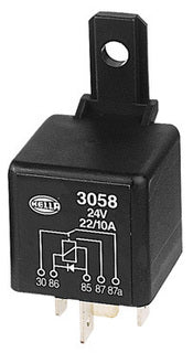 Relay Change-Over With Diode 5-Pin 22/10A 24V