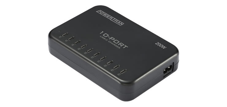 10 Port Intelligent USB-c 200W AC Charging Station