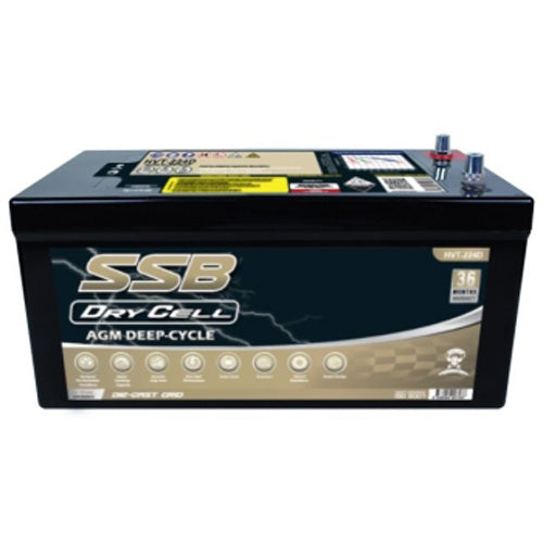 SSB DryCell HVT-224D AGM VRLA 12V 240Ah 1400 CCA - Cyclic Use Battery