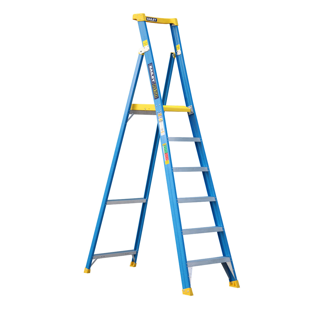 Bailey Fibreglass Platform Ladder 6 Step 150kg Load Rate