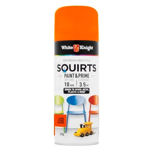 White Knight Squirts Spray Paint 310g - Fluoro Orange